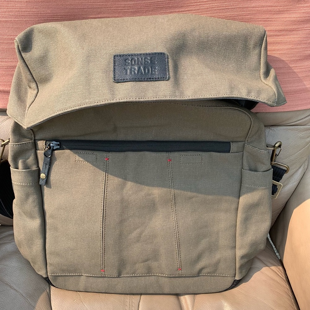 NEW PPB Sons of Trade Nomad Rugged Teak Matte Canvas Knapsack Diaper Bag